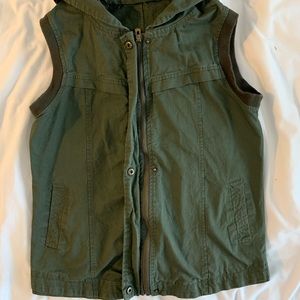 Olive Hooded Vest